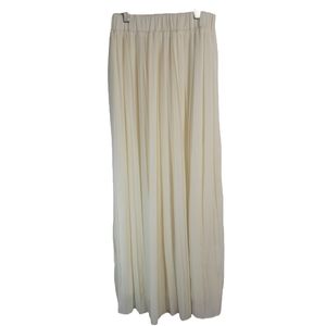 Ivory Pleated Chiffon Maxi Skirt